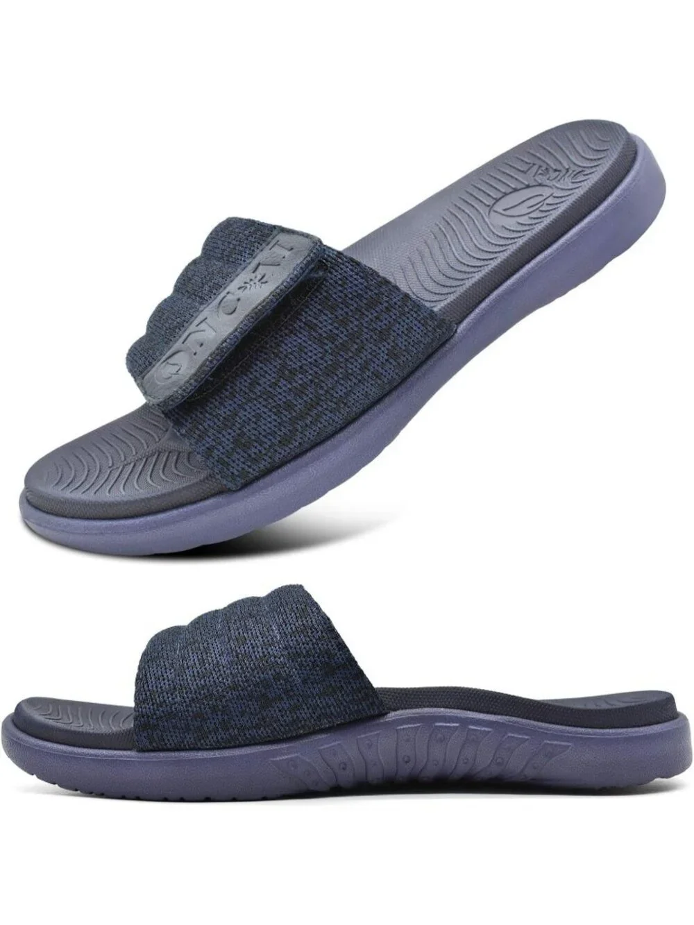 Men's Blue Arch Support Sport Slides Open Toe Adjustable Orthotic Sandal Shoes